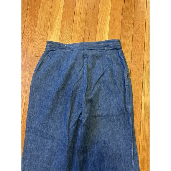 Vintage 70s miss h.i.s His Wide Leg Jeans Zipper Front High Rise Denim 28 X 35 - Picture 11 of 12